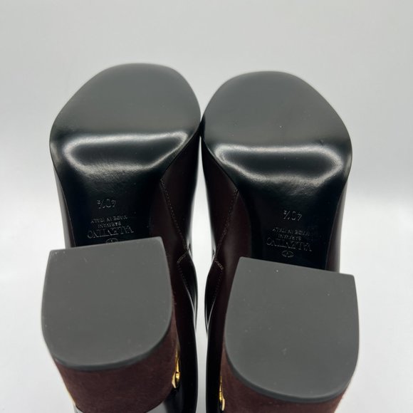Valentino Garavani VLogo Heritage Leather VLogo-Heel Booties Made in Italy Sz 40 - Picture 12 of 14